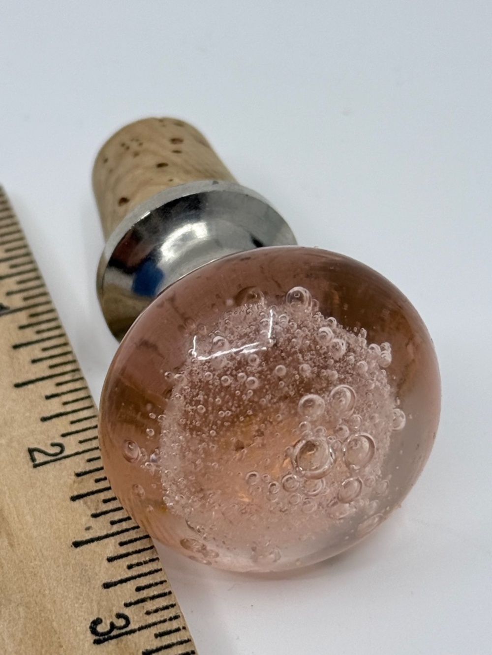 Vintage Silver Plate Pink Decorative Wine Bottle Stopper